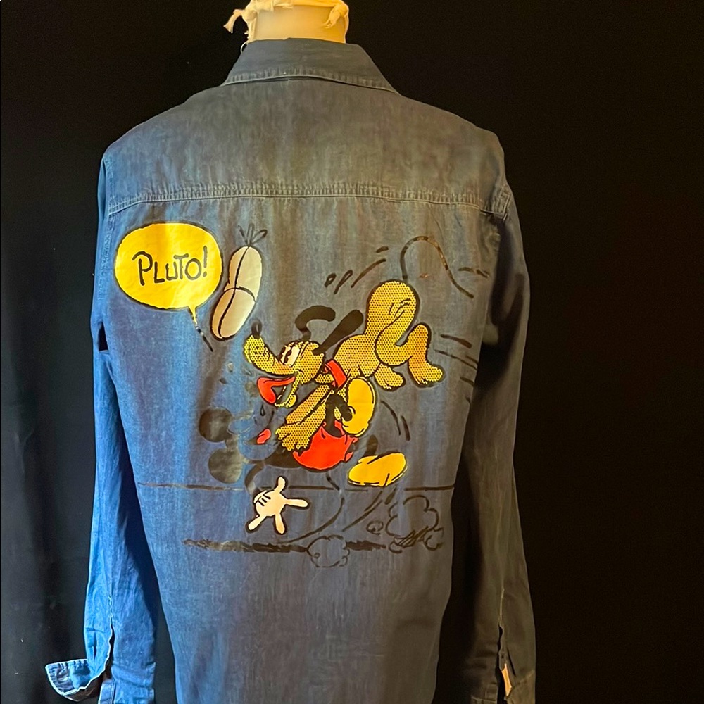 Disney Super Soft Denim Pluto & Mickey Shirt *RARE!*